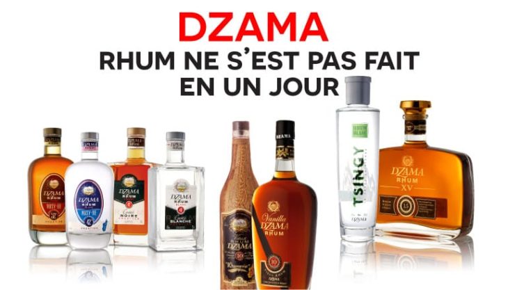 Publicité pour la gamme de rhums Dzama compagnie vidzar
