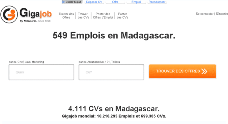 Giga Job Statistiques en octobre 2016