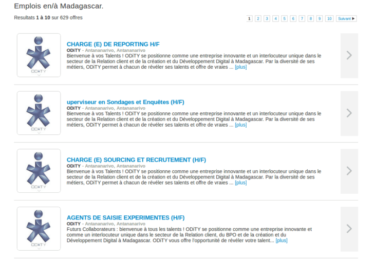 Offres d'emploi sur Giga Job