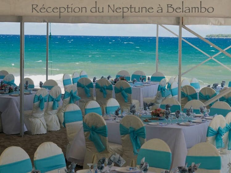 Réception sur la plage à l'Hôtel Neptune