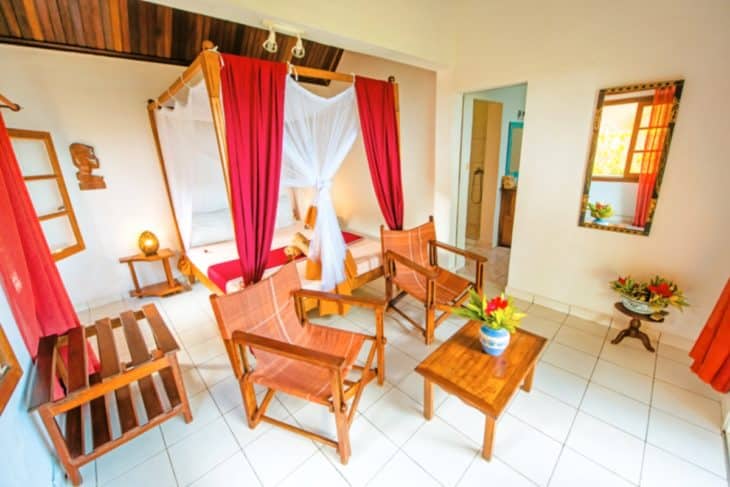Une des chambres de l'hôtel