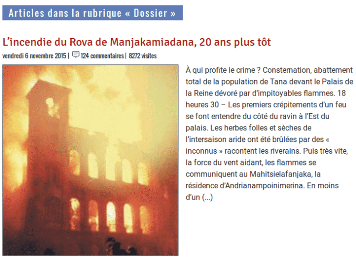 Madagascar Tribune Des dossiers pour revivre l'Histoire