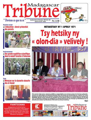 A la Une de Madagascar Tribune