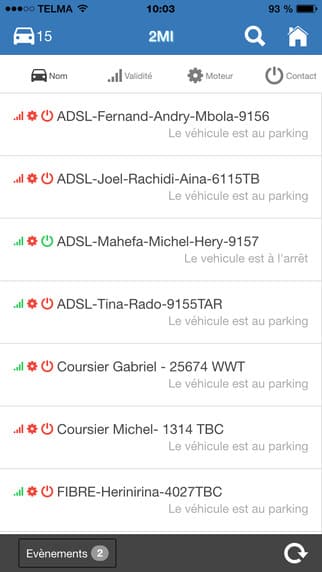 TAG IP, position des véhicules